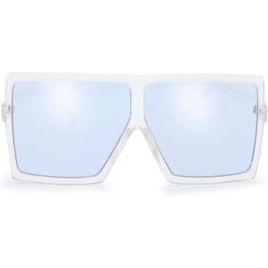 imageThe Fresh Large Oversized Fashion Square Flat Top Sunglasses  Exquisite Packaging6shiny Crystal