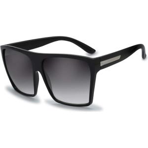 imageThe Fresh Large Oversized Fashion Square Flat Top Sunglasses  Exquisite Packaging731401black