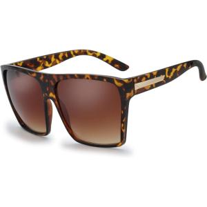 imageThe Fresh Large Oversized Fashion Square Flat Top Sunglasses  Exquisite Packaging731402demi
