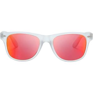 imageThe Fresh Matte Frosted Frame Reflective Colored Mirror Lens Spring Temple Horn Rimmed Sunglasses Gift Box13frost
