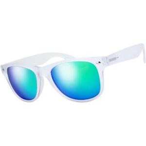 imageThe Fresh Matte Frosted Frame Reflective Colored Mirror Lens Spring Temple Horn Rimmed Sunglasses Gift Box3frost