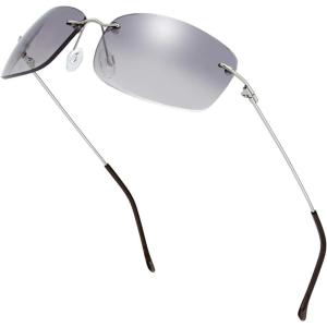 imageThe Fresh Minimalist Small Rectangular Sunglasses Clear Eyewear  Exquisite Packaging104silver  Gradient Grey