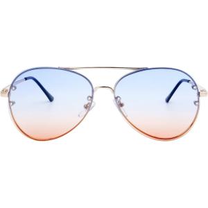 imageThe Fresh Oversize Rimless Ocean Color Lens Aviator Sunglasses Gift Box3gold