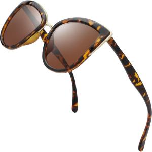 imageThe Fresh Polarized Cat Eye Designer Retro Vintage Sunglasses FR17264PDemi  Brown Gradient