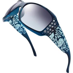 imageThe Fresh Trendy Classic Women Hot Fashion Rhinestones Sunglasses with Gift BoxL704crystal Greenblue  Floral Eyewear