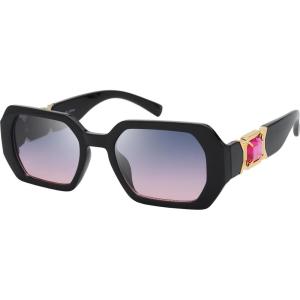 imageThe Fresh Trendy Women Hot Fashion Rhinestones Sunnies Sunglasses  Exquisite Packaging  FR17406R03black  GreyPink Gradient