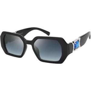 imageThe Fresh Trendy Women Hot Fashion Rhinestones Sunnies Sunglasses  Exquisite Packaging  FR17406R04black  Blue Grey Gradient