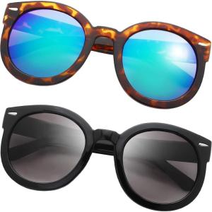 imageThe Fresh Womens Designer Inspired Oversized Round Circle Sunglasses Retro Fashion Style26black  Tortoise