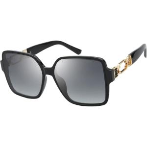 imageThe Fresh Womens Oversized Square Hybrid Butterfly Fashion Sunglasses  Exquisite Packaging738902black  Gradient Grey