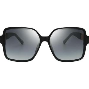 imageThe Fresh Womens Oversized Square Hybrid Butterfly Fashion Sunglasses  Exquisite Packaging7389p01black  Grey Polarized Lens