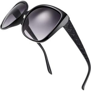 imageThe Fresh Womens Oversized Square Jackie O Cat Eye Hybrid Butterfly Fashion Sunglasses  Exquisite Packaging719202 New Black