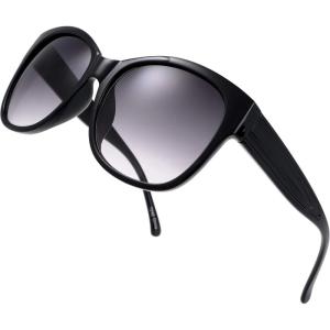 imageThe Fresh Womens Oversized Square Jackie O Cat Eye Hybrid Butterfly Fashion Sunglasses  Exquisite Packaging7192black