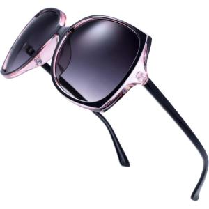 imageThe Fresh Womens Oversized Square Jackie O Cat Eye Hybrid Butterfly Fashion Sunglasses  Exquisite Packaging727702crystal Pink Black Paint