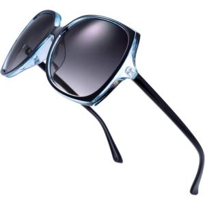 imageThe Fresh Womens Oversized Square Jackie O Cat Eye Hybrid Butterfly Fashion Sunglasses  Exquisite Packaging727703crystal Blue Black Paint
