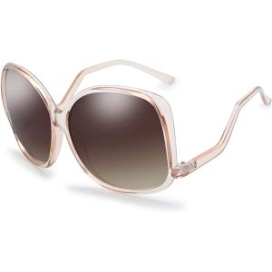 imageThe Fresh Womens Oversized Square Jackie O Cat Eye Hybrid Butterfly Fashion Sunglasses  Exquisite Packaging729903champagne