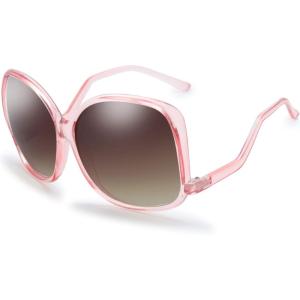 imageThe Fresh Womens Oversized Square Jackie O Cat Eye Hybrid Butterfly Fashion Sunglasses  Exquisite Packaging729905crystal Pink