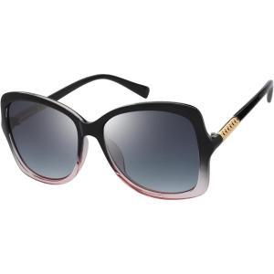 imageThe Fresh Womens Oversized Square Jackie O Cat Eye Hybrid Butterfly Fashion Sunglasses  Exquisite Packaging731602 Crystal Pink Black Paint