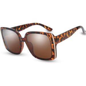 imageThe Fresh Womens Oversized Square Jackie O Cat Eye Hybrid Butterfly Fashion Sunglasses  Exquisite Packaging731702leopard Print
