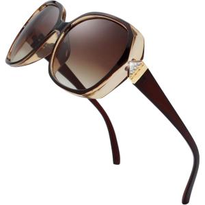 imageThe Fresh Womens Oversized Square Jackie O Cat Eye Hybrid Butterfly Fashion Sunglasses  Exquisite Packaging732703 Crystal Brown Black Paint