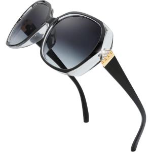imageThe Fresh Womens Oversized Square Jackie O Cat Eye Hybrid Butterfly Fashion Sunglasses  Exquisite Packaging732704 Crystal Black