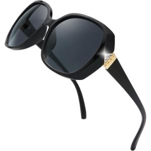 imageThe Fresh Womens Oversized Square Jackie O Cat Eye Hybrid Butterfly Fashion Sunglasses  Exquisite Packaging7327pol01 Black