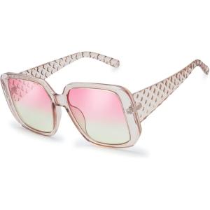 imageThe Fresh Womens Oversized Square Jackie O Cat Eye Hybrid Butterfly Fashion Sunglasses  Exquisite Packaging733001 Light Brown