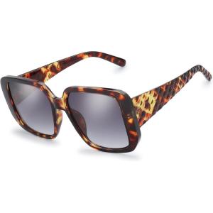imageThe Fresh Womens Oversized Square Jackie O Cat Eye Hybrid Butterfly Fashion Sunglasses  Exquisite Packaging733002 Leopard Print