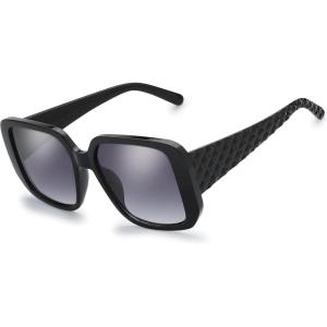 imageThe Fresh Womens Oversized Square Jackie O Cat Eye Hybrid Butterfly Fashion Sunglasses  Exquisite Packaging733003 Black