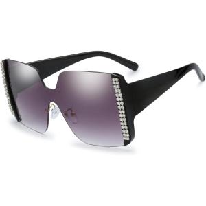 imageThe Fresh Womens Oversized Square Jackie O Cat Eye Hybrid Butterfly Fashion Sunglasses  Exquisite Packaging733101 Black