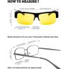 imageHD Night Vision Driving Wrap Around Polarized Sunglasses AntiGlare Yellow Lens for Prescription Glasses Gift Box 5Rubber Black 68
