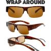 imageThe Fresh High definition Polarized Wrap Around Semirimless Sunglasses for Prescription Glasses  Gift Box Package