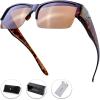 imageThe Fresh High definition Polarized Wrap Around Semirimless Sunglasses for Prescription Glasses  Gift Box Package