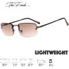 imageThe Fresh Minimalist Small Rectangular Sunglasses Clear Eyewear Spring Hinge  Gift Box Package 202Copper Gradient Brown 51