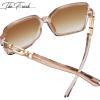 imageThe Fresh Womens Oversized Square Hybrid Butterfly Fashion Sunglasses  Exquisite Packaging738904champagne  Gradient Brown