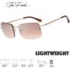 imageThe Fresh Minimalist Small Rectangular Sunglasses Clear Eyewear Spring Hinge  Gift Box Package 301Gold Gradient Brown 57