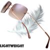imageThe Fresh Minimalist Small Rectangular Sunglasses Clear Eyewear Spring Hinge  Gift Box Package 301Gold Gradient Brown 57