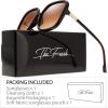 imageThe Fresh Womens Oversized Square Jackie O Cat Eye Hybrid Butterfly Fashion Sunglasses  Exquisite Packaging730002 Brown