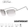 image:imageThe Fresh Minimalist Small Rectangular Sunglasses Clear Eyewear Spring Hinge  Gift Box Package 307Silver Clear 57
