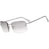 image:imageThe Fresh Minimalist Small Rectangular Sunglasses Clear Eyewear Spring Hinge  Gift Box Package 307Silver Clear 57