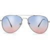 image:imageThe Fresh Classic Metal Frame Oceanic Color Lens Aviator Sunglasses Gift Box1silver
