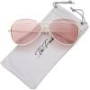 image:imageThe Fresh Metal Crossbar Fashion Color Tinted Flat Lens Stylish Sunglasses with Gift Box