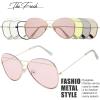 image:imageThe Fresh Metal Crossbar Fashion Color Tinted Flat Lens Stylish Sunglasses with Gift Box