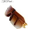 image:imageThe Fresh Gradient Color Single Lens Metal Wraparound Shield Sunglasses with Gift Box