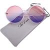 image:imageThe Fresh Retro Chunky Frame Ocean Colored Lens Oversized Round Sunglasses Gift Box