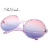image:imageThe Fresh Retro Chunky Frame Ocean Colored Lens Oversized Round Sunglasses Gift Box
