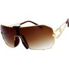 image:imageThe Fresh Gradient Color Single Lens Metal Wraparound Shield Sunglasses with Gift Box