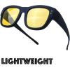 image:imageThe Fresh HD Night Vision Driving Wrap Around Polarized Oversized Sunglasses AntiGlare Yellow Lens for Prescription Glasses Gift Box 6Rubber Black 70