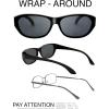 image:imageThe Fresh HD Polarized Wrap Around Shield Sunglasses for Prescription Glasses Gift Box 2CShiny BlackGrey  Blue Light Blocking Glasses 2 Pack