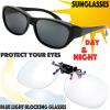 image:imageThe Fresh HD Polarized Wrap Around Shield Sunglasses for Prescription Glasses Gift Box 2CShiny BlackGrey  Blue Light Blocking Glasses 2 Pack