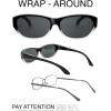 image:imageThe Fresh High Definition Polarized Wrap Around Sunglasses for Prescription Glasses 64mm Gift Box 7Shiny BlackCrystal Grey